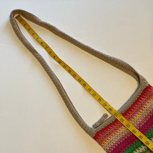 The Sak Rainbow Striped Woven Bag Multicolor Boho Crochet Crossbody Handbag - Picture 10 of 10